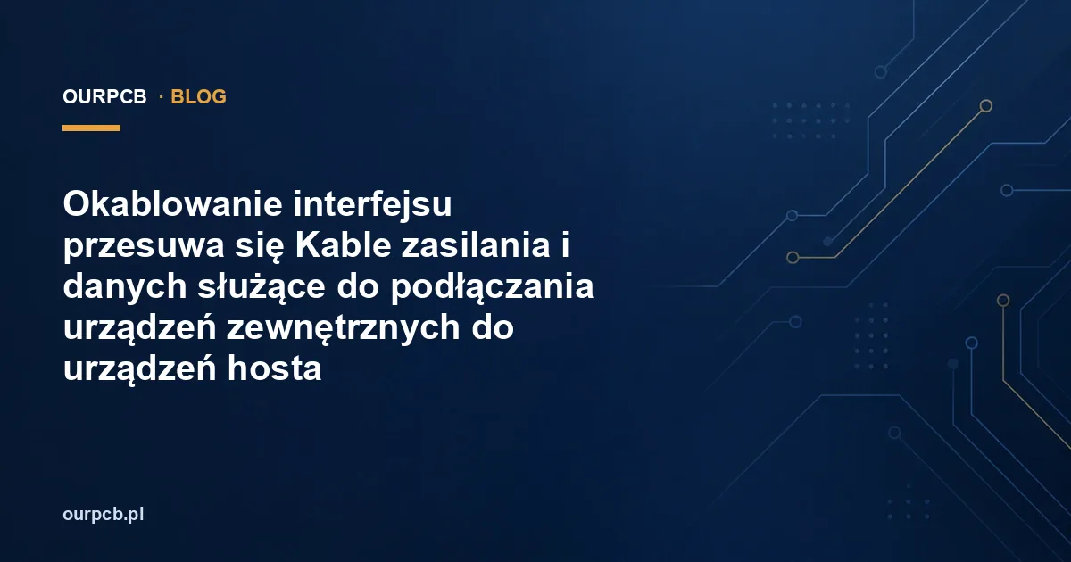 Okablowanie interfejsu przesuwa się Kable zasilania i danych służące do podłączania urządzeń zewnętrznych do urządzeń hosta